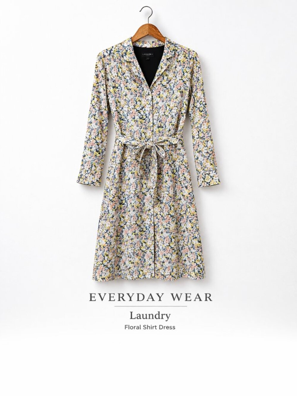 Laundry Shelli Segal Floral Shirt Dress Belted Long Sleeve Size 4 - Picture 12 of 12